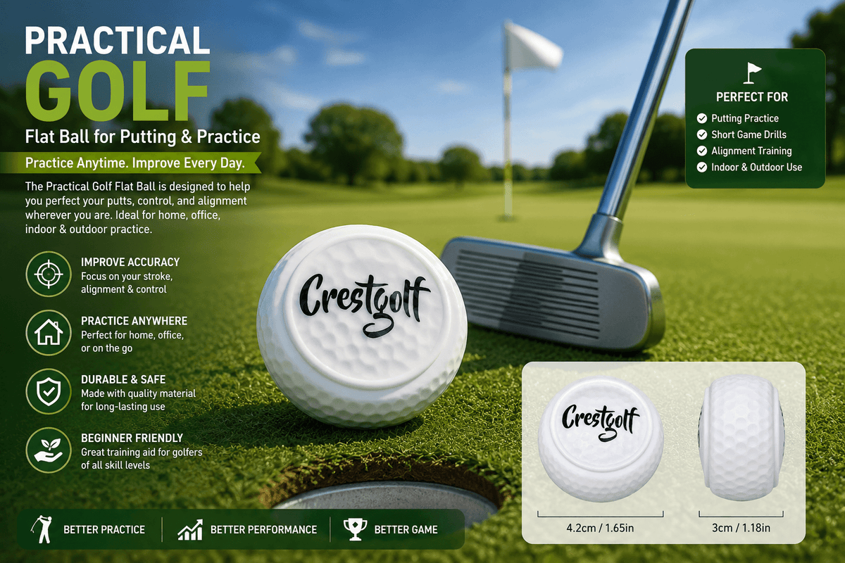 Practical golf flat ball for putting practice on golf course
