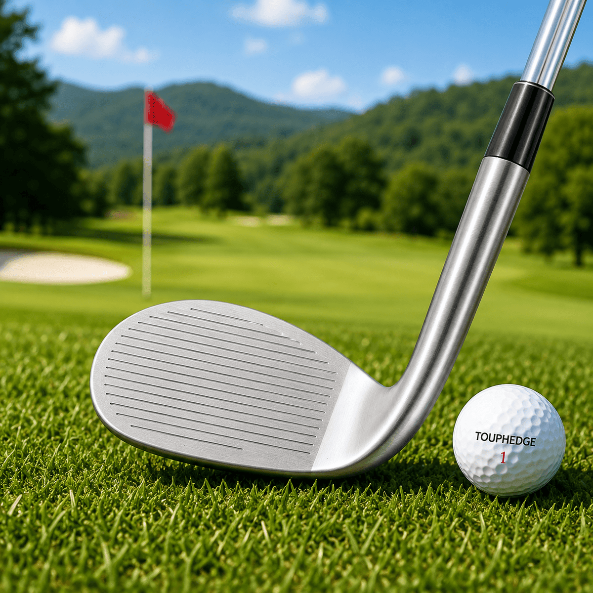 Toup Hdge 70 degree golf wedge on a golf course